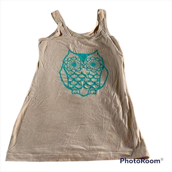 No Boundaries Tops - No boundaries owl tank beige and turquoise size medium